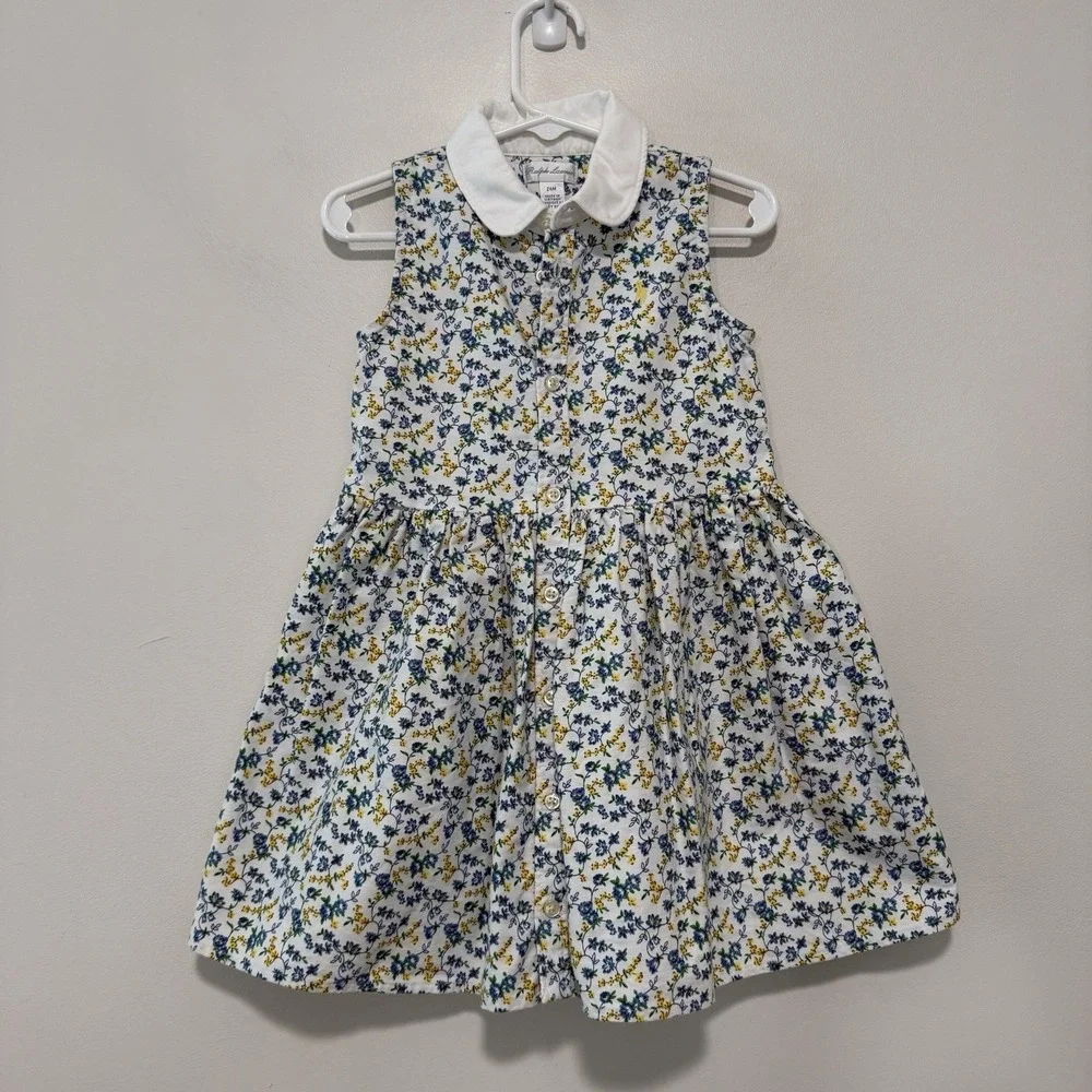 Ralph Lauren Floral Cotton Shirtdress and Bloomer Size 24 Months